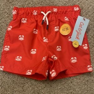 NWT Cat and Jack crabby swim trunks
